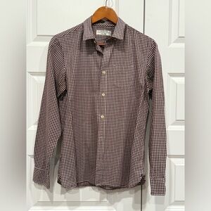 All Saints Burgundy Casual Button Down Shirt